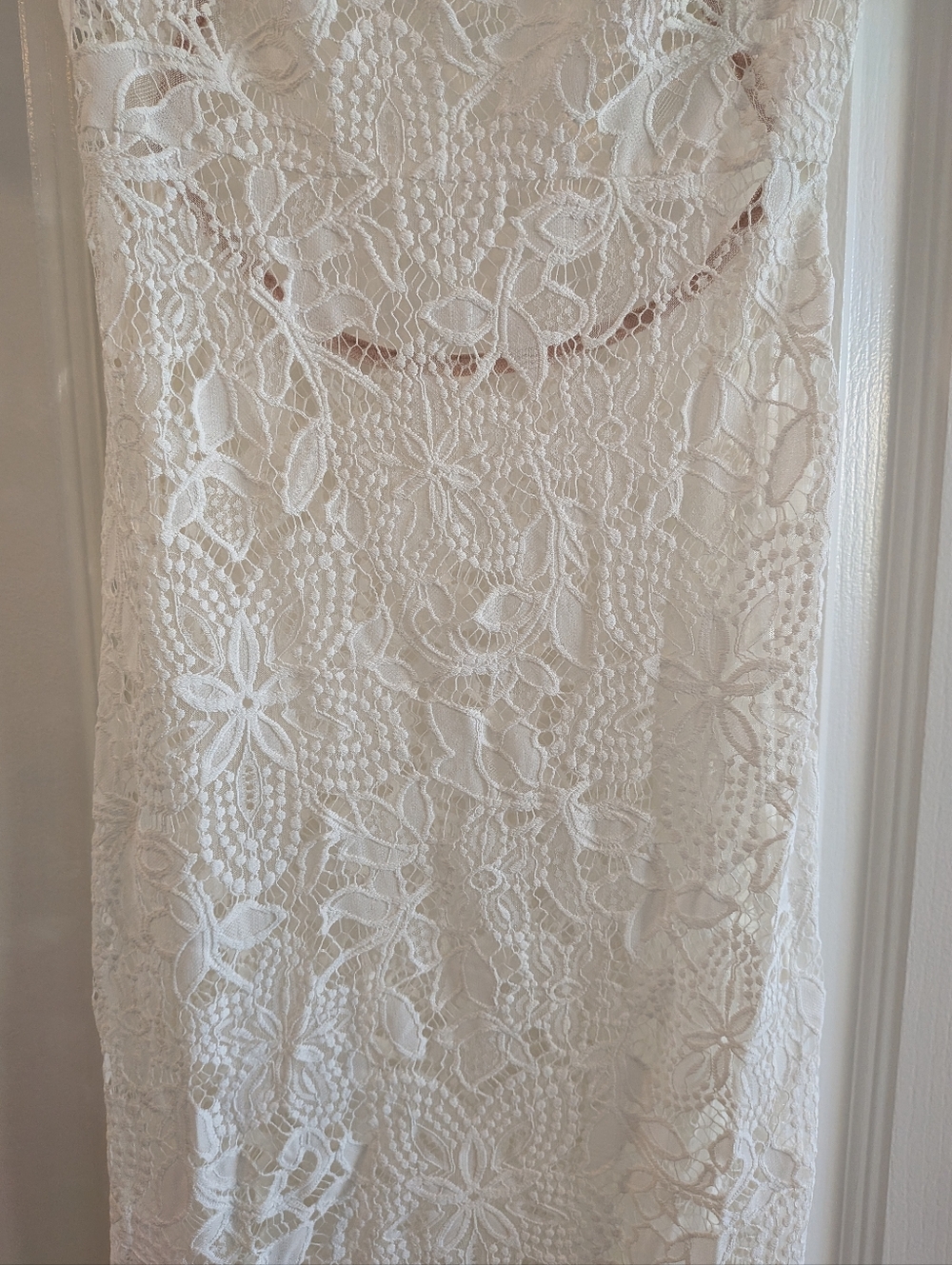 For Love & Lemons Luna White Lace Midi Dress Bridal Wedding Romantic Size S - Picture 5 of 15